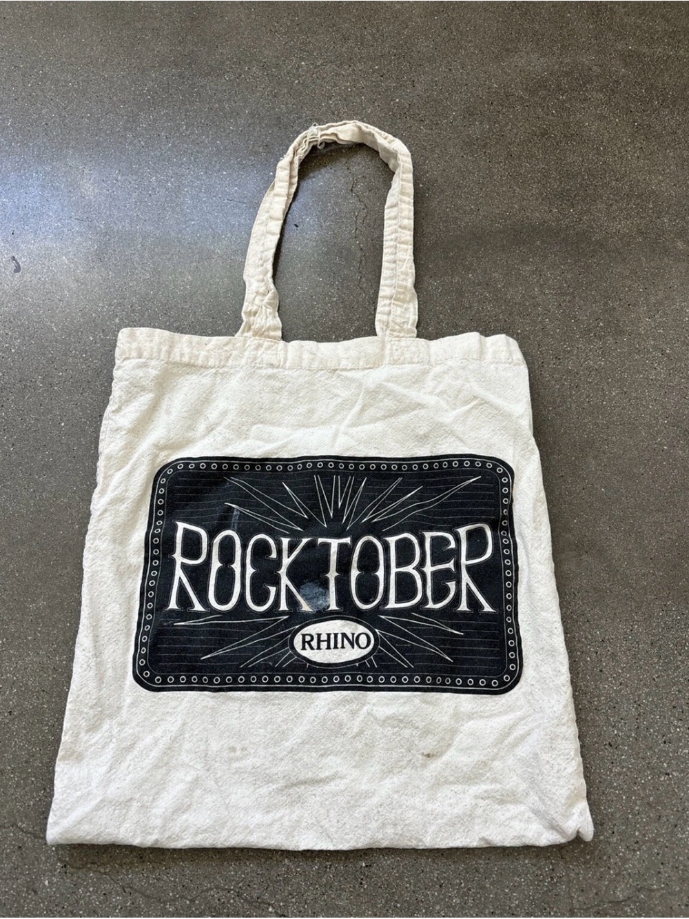 Rocktober Rhino Records Cream Canvas Tote Bag
